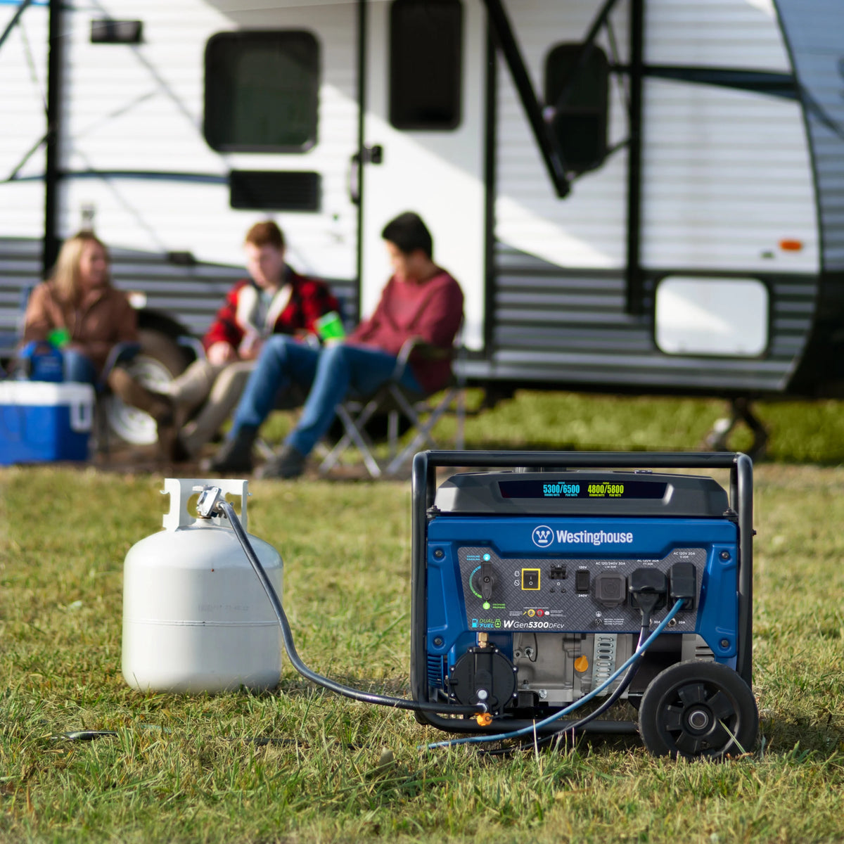 6500 Peak Watt Dual Fuel Portable Generator with CO Sensor and Wheel Kit I631097