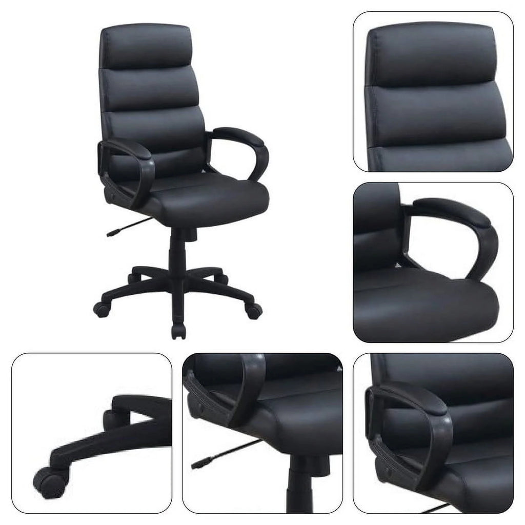 Black Bonded Leather Office Chair B612