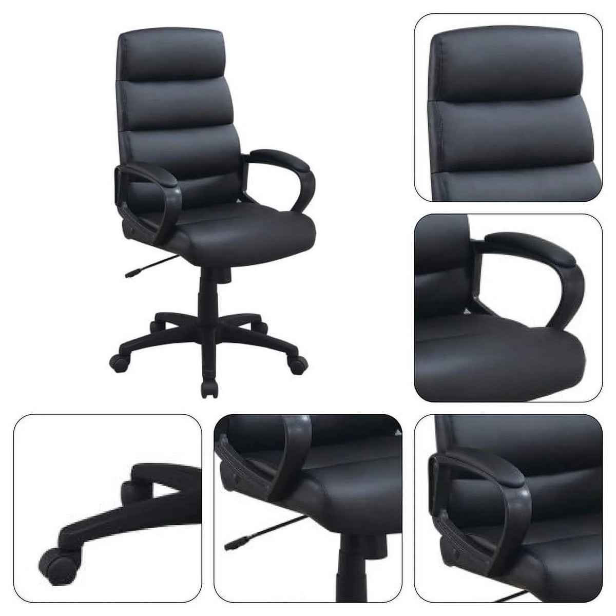 Black Bonded Leather Office Chair B612