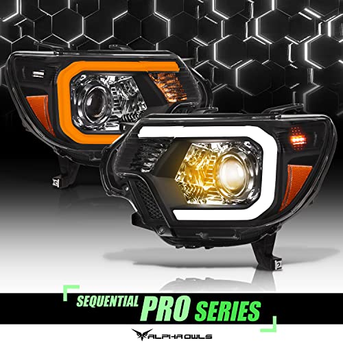 Black Projector Headlights with LED Light Bar W381