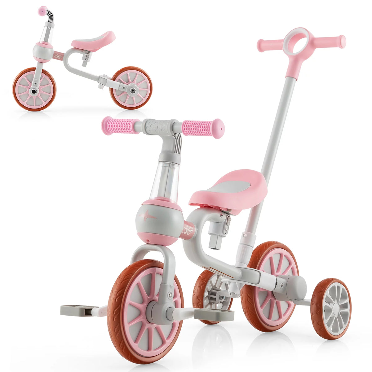 4 in 1 Kids Tricycles with Push Handle & Training Wheels Navy I728