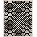 Black Ivory Wool Geometric Area Rug X518