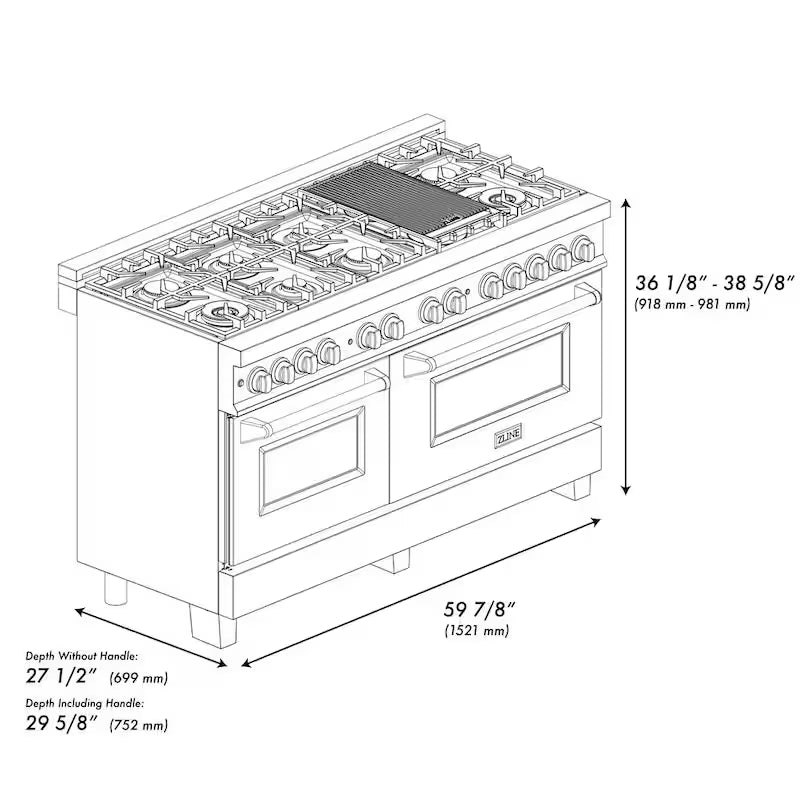 7 Burner Double Oven Dual Fuel Range with Griddle S8294