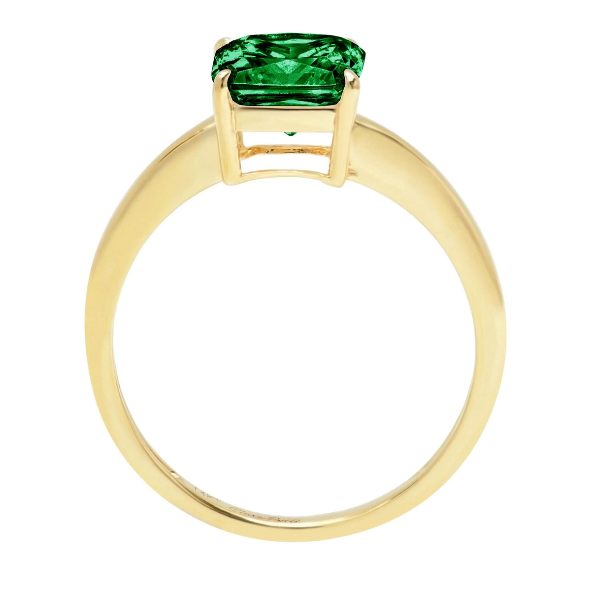 2.5ct Asscher Cut Green Simulated Emerald 18k Yellow Gold Ring Size 8.75 M306339