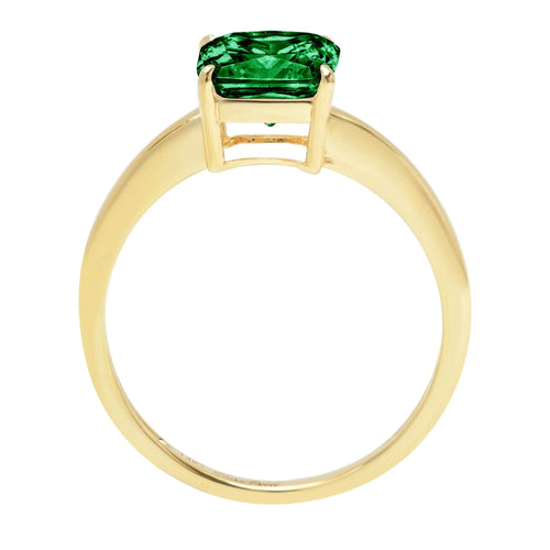 2.5ct Asscher Cut Green Simulated Emerald 18k Yellow Gold Ring Size 8.75 M306339