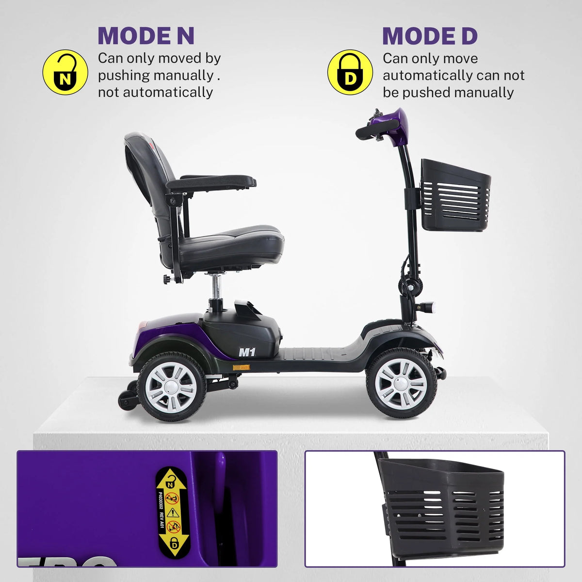 Blue 4 Wheel Mobility Scooter M464