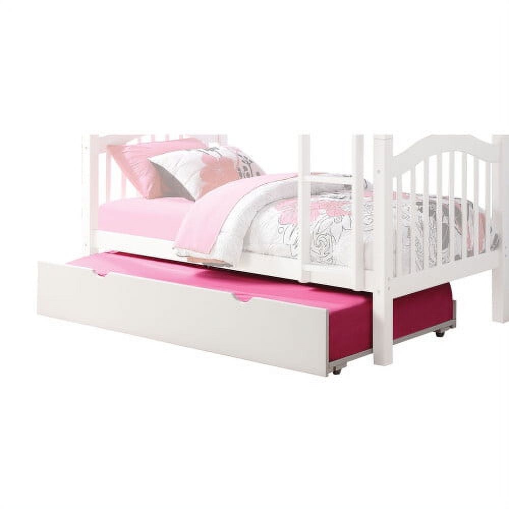 White Twin Trundle with Pull Down Bed J981189