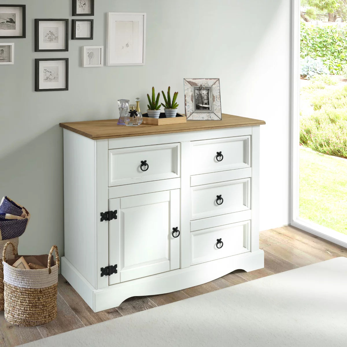 Wood Buffet Sideboard 1 Door 4 Drawers R920852