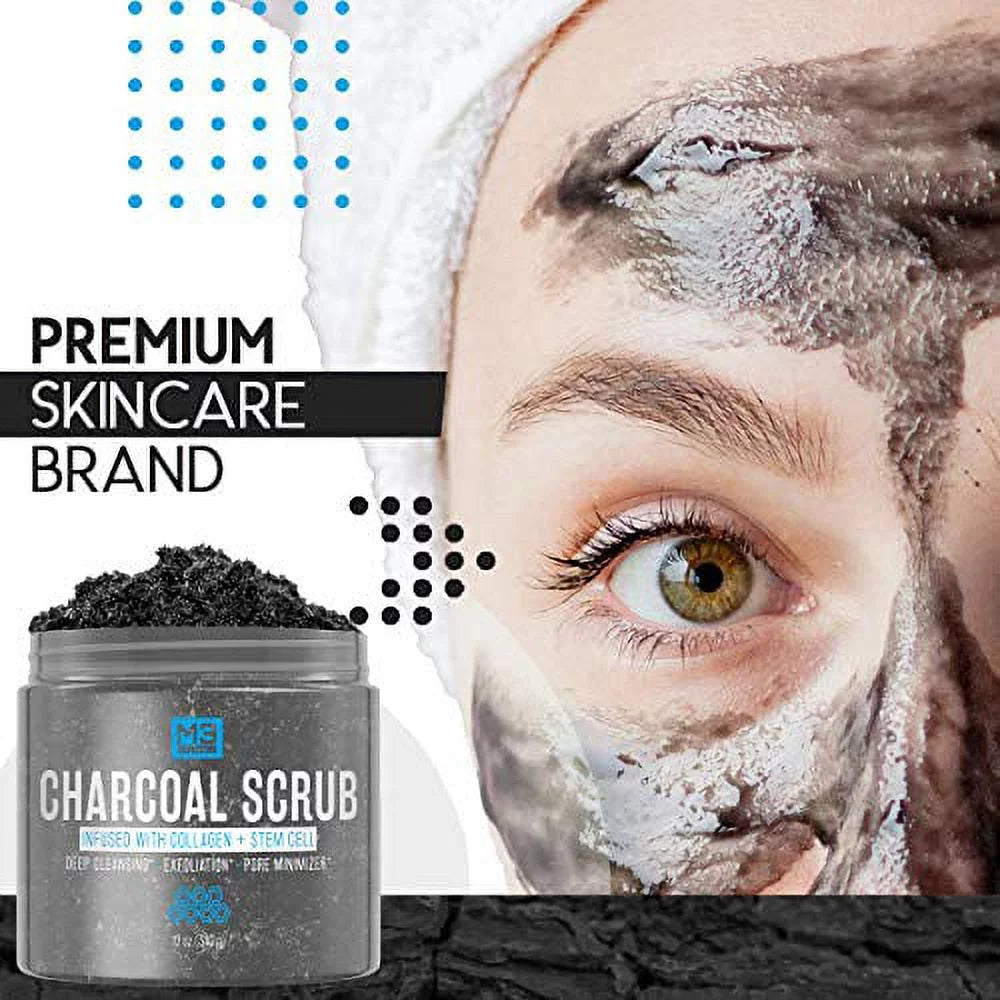 Activated Charcoal Body & Face Scrub 12 OZ Y365