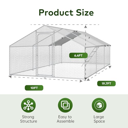 Large Metal Chicken Coop with Waterproof Cover M6942