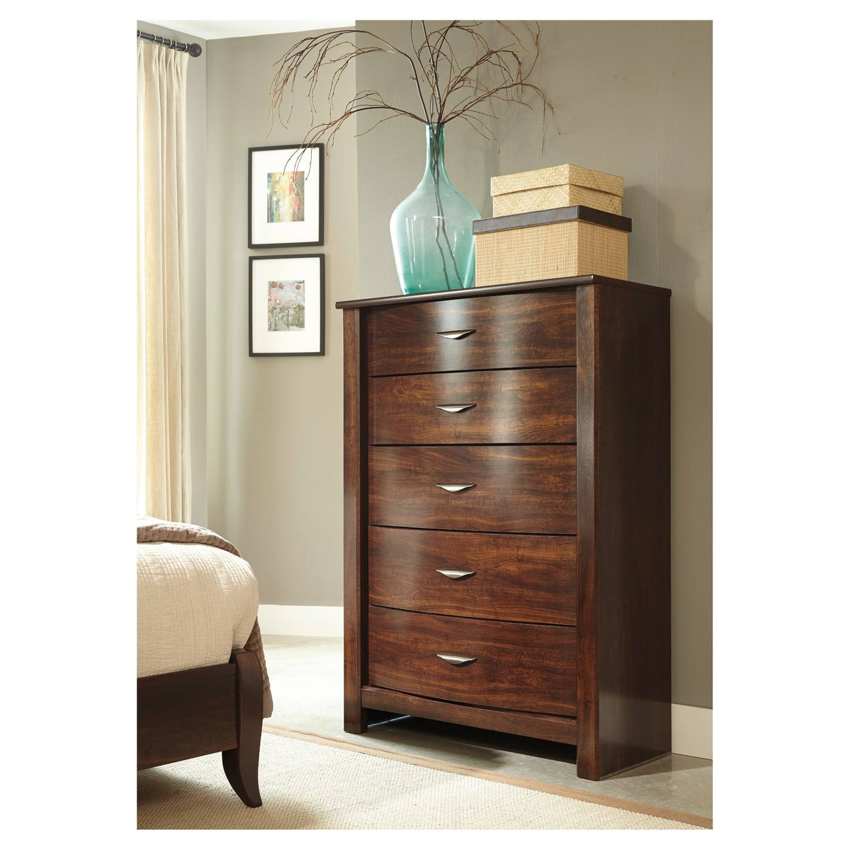 Brown 5-Drawer Chest T7314