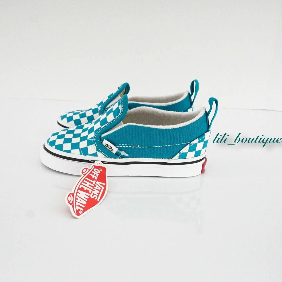 Checkerboard Slip-On V (Caribbean Sea/True White) V4140