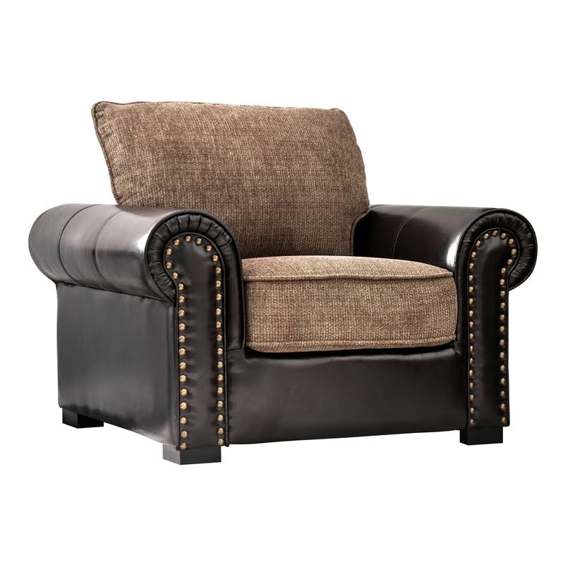 Brown Faux Leather Accent Chair W362