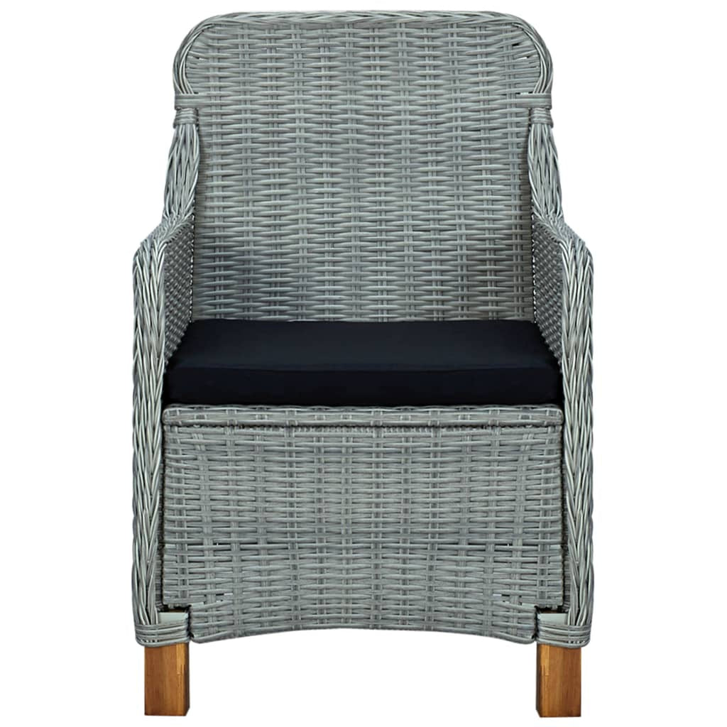 Light Gray Poly Rattan Garden Chairs with Cushions 2 pcs S935813