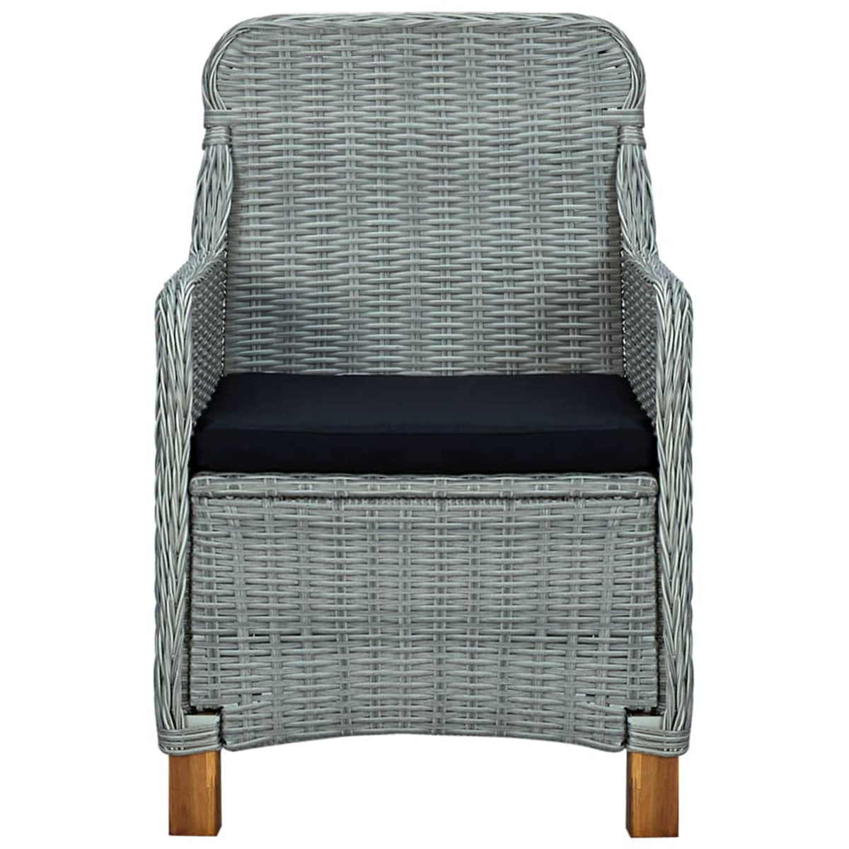 Light Gray Poly Rattan Garden Chairs with Cushions 2 pcs S935813