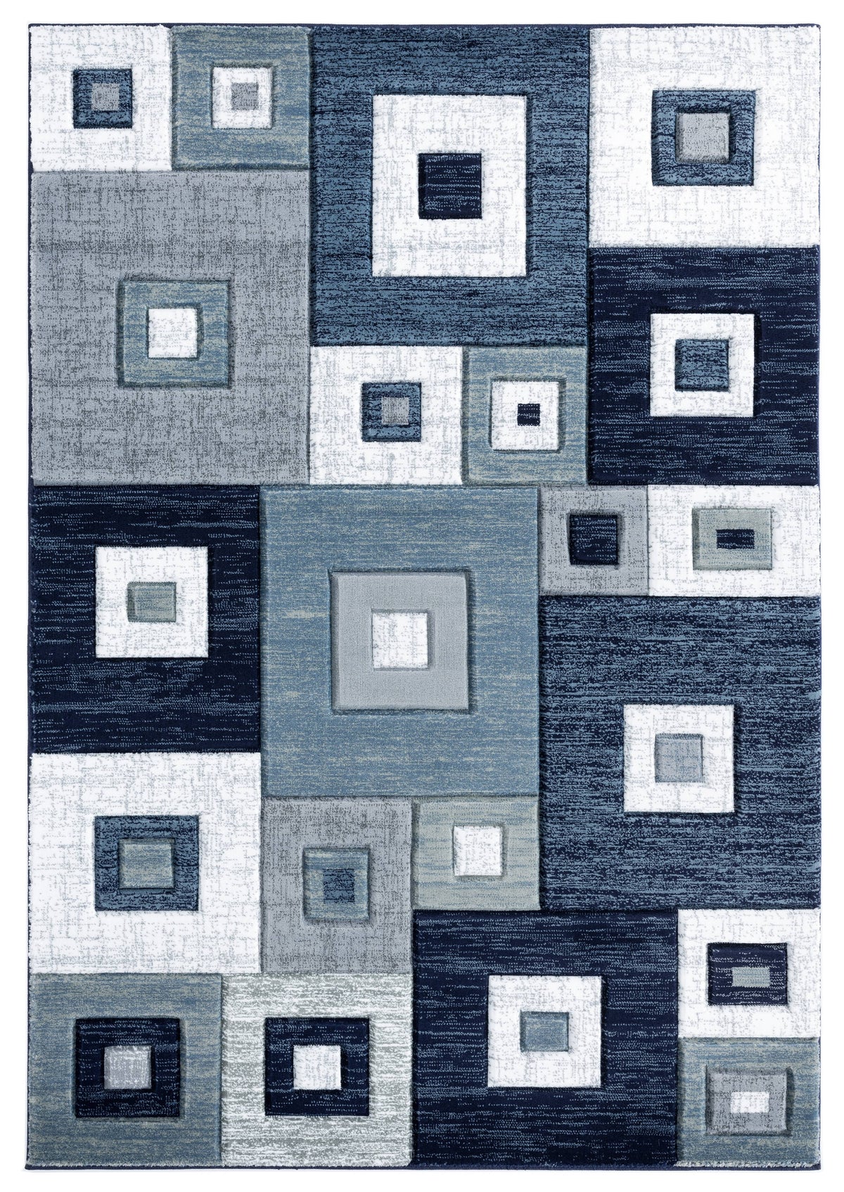 Navy Modern Geometric Accent Rug M375604