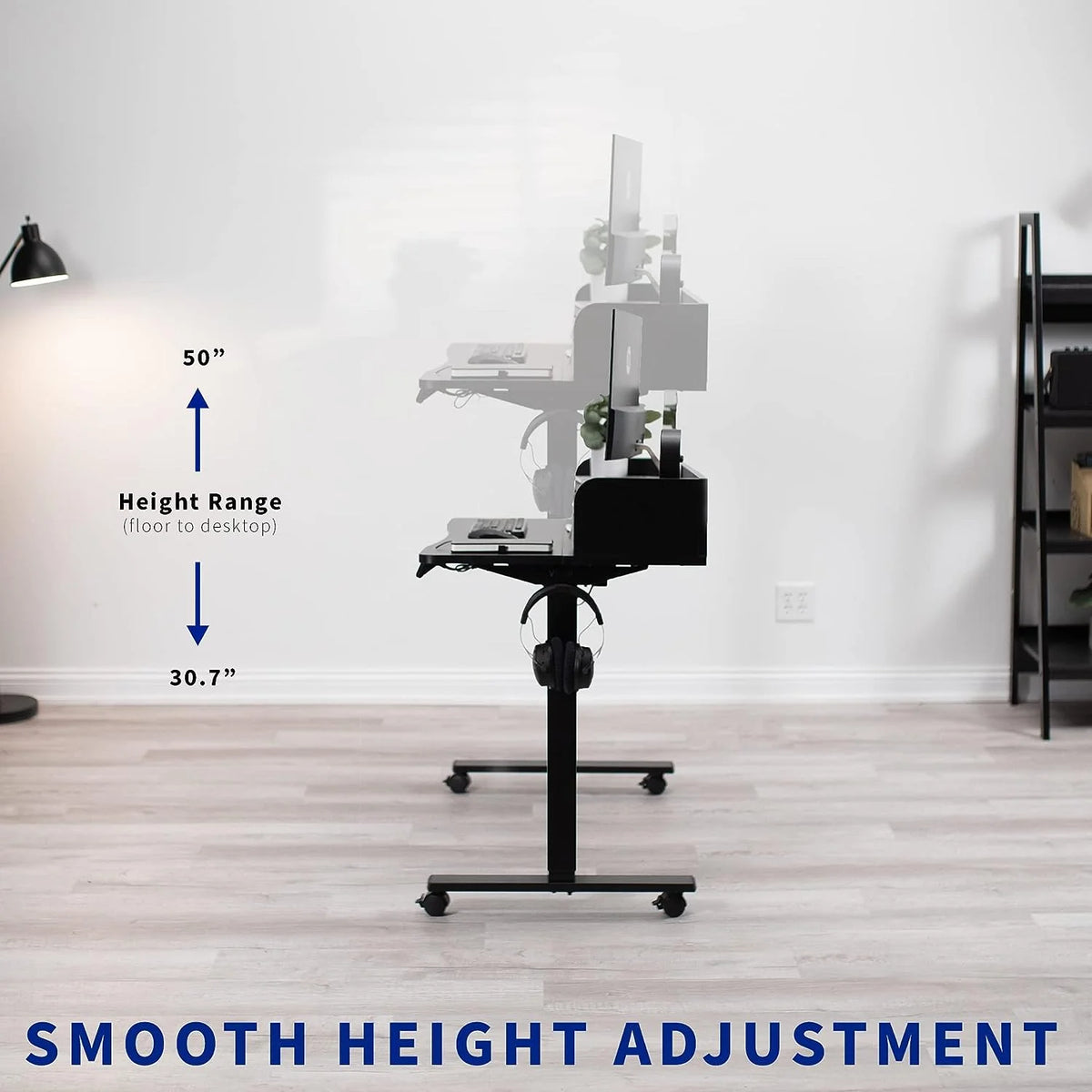 2-Tier Height Adjustable 60 X 24 Inch Standing Desk W155