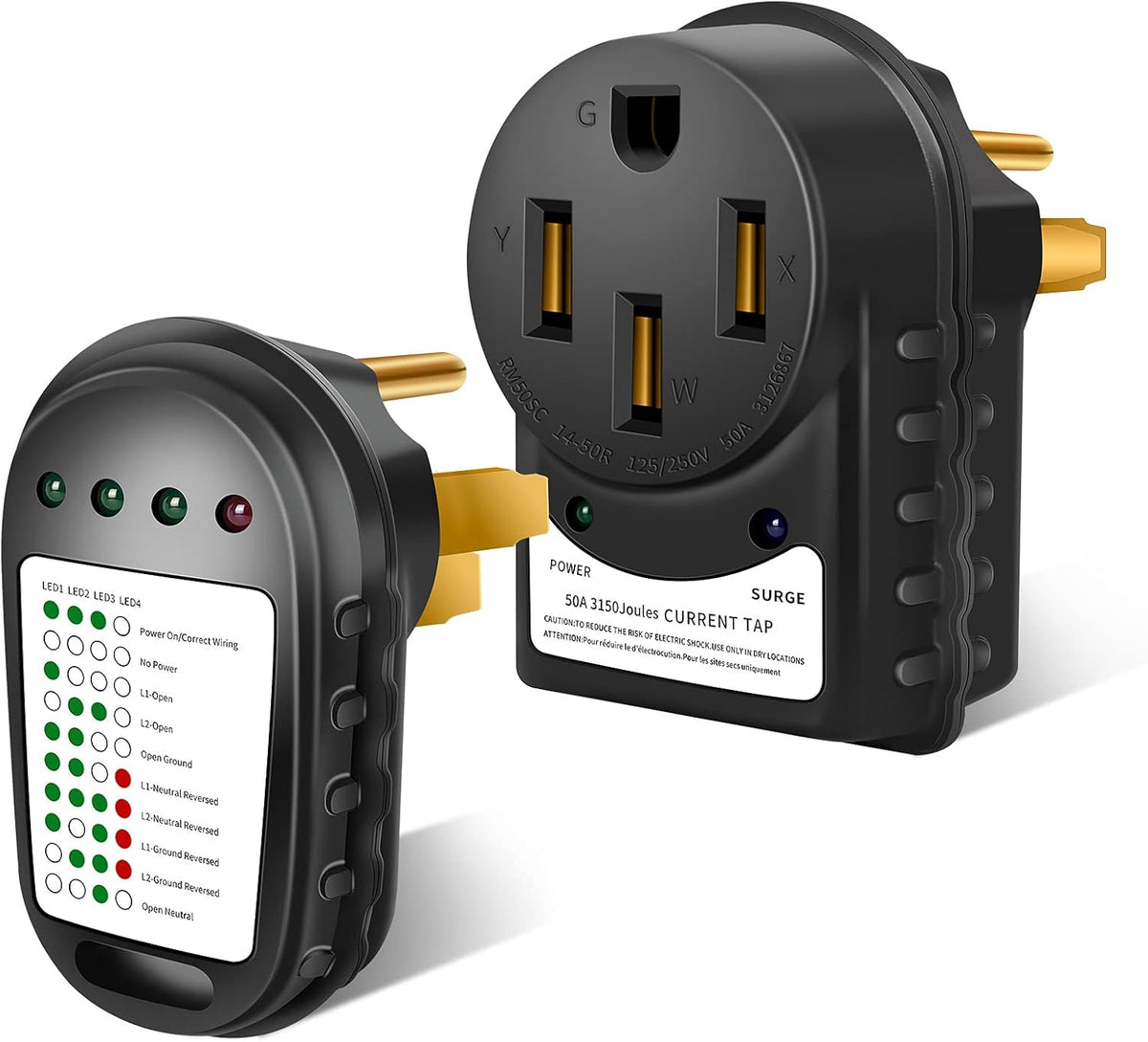 30 Amp RV Surge Protector with LED Indicator Lights, Pack of 2 C4922