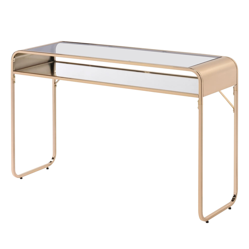 46-inch Glass Top 1-Shelf Sofa Table T6777