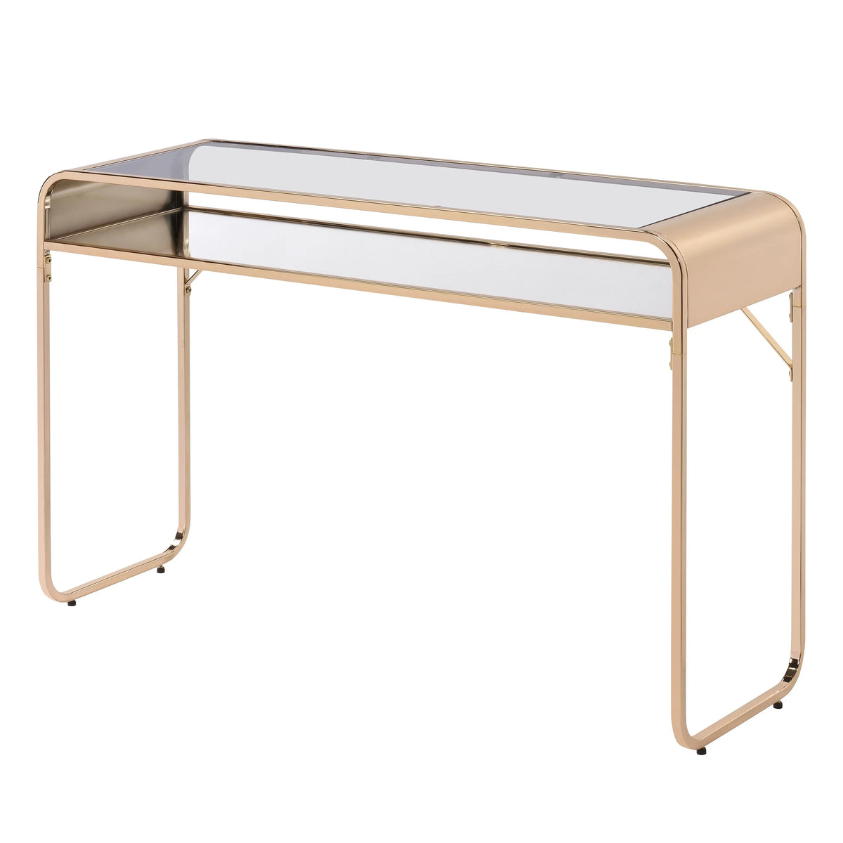 46-inch Glass Top 1-Shelf Sofa Table T6777