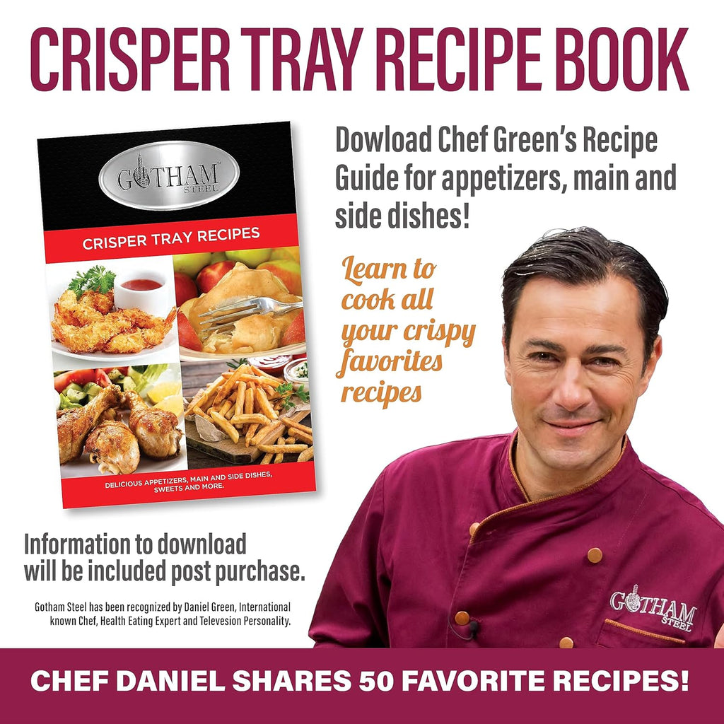 2 Piece Nonstick Air Fryer Tray + Basket, Copper Crisper Tray, 16.5” x 12” A8595