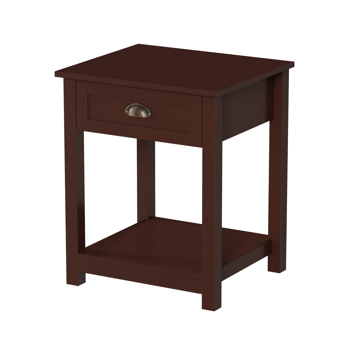 Wooden End Table with Storage Drawer and Shelf K963100