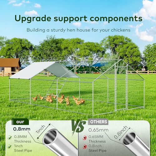 Large Metal Chicken Coop with Waterproof Cover M6942