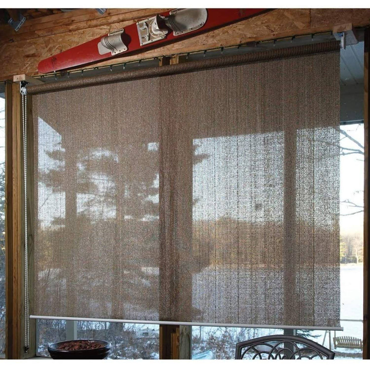 Black Polyethylene Roll Up Window Shade E713827