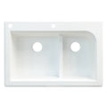33-in Drop-In Granite Kitchen Sink in White D16940