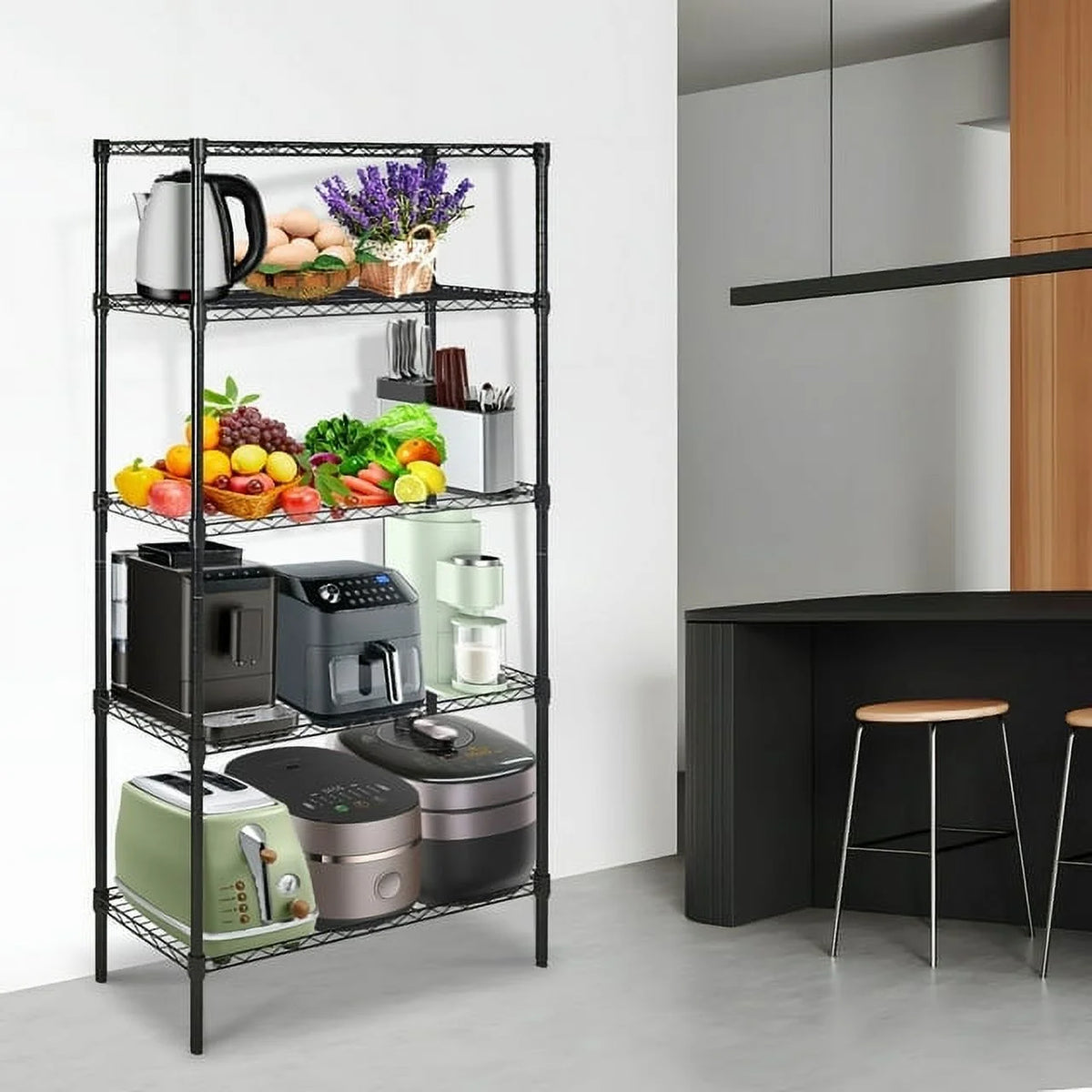 5 Tier Metal Storage Shelving Unit 35 x 14 x 70" Q615