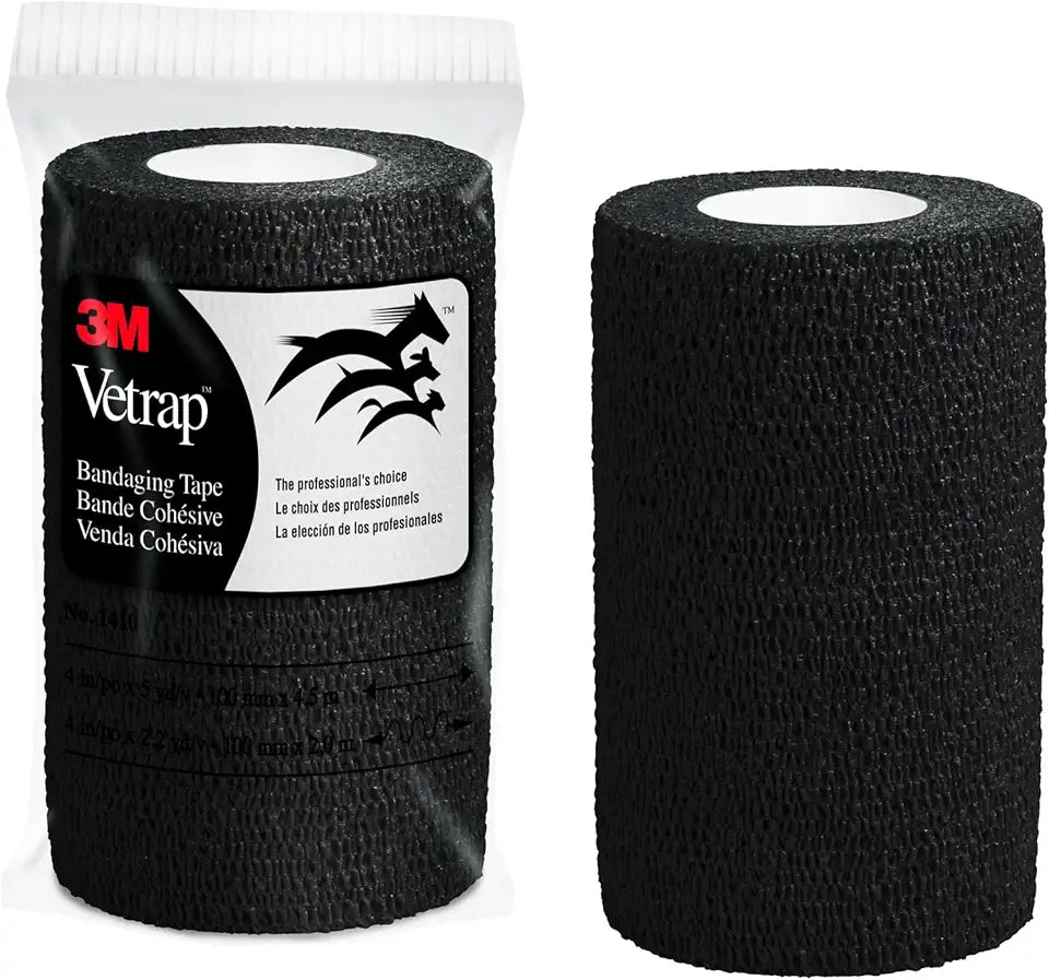 Black 4" Bandaging Tape, 12 Rolls N6498
