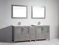 84 in. Single Sink Vanity Cabinet with Ceramic Sink & Mirror Grey W582