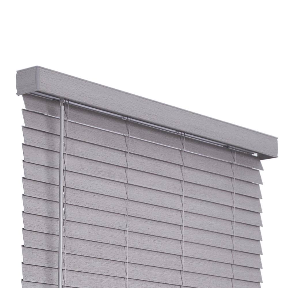 Gray Faux Wood Cordless Room Darkening Horizontal Blinds I252491