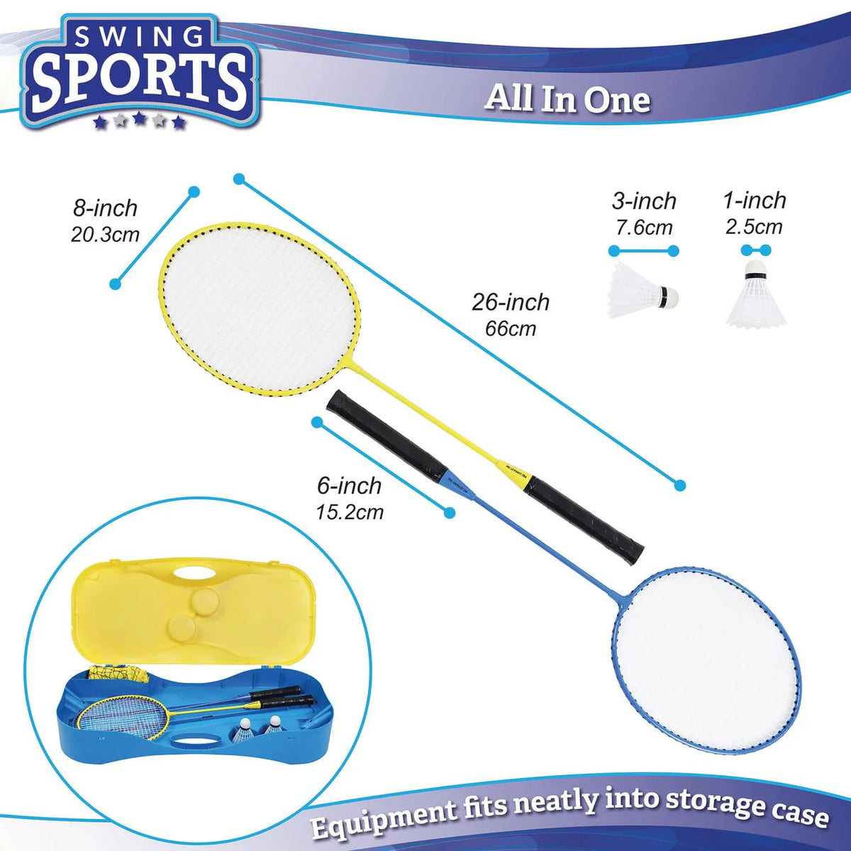 Outdoor Badminton Set with Net Rackets and Birdies R38532