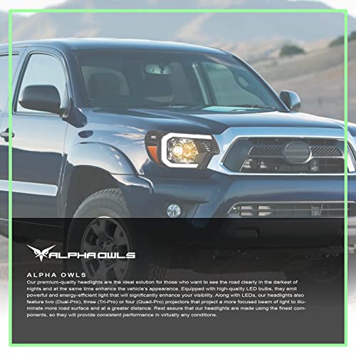 Black Projector Headlights with LED Light Bar W381
