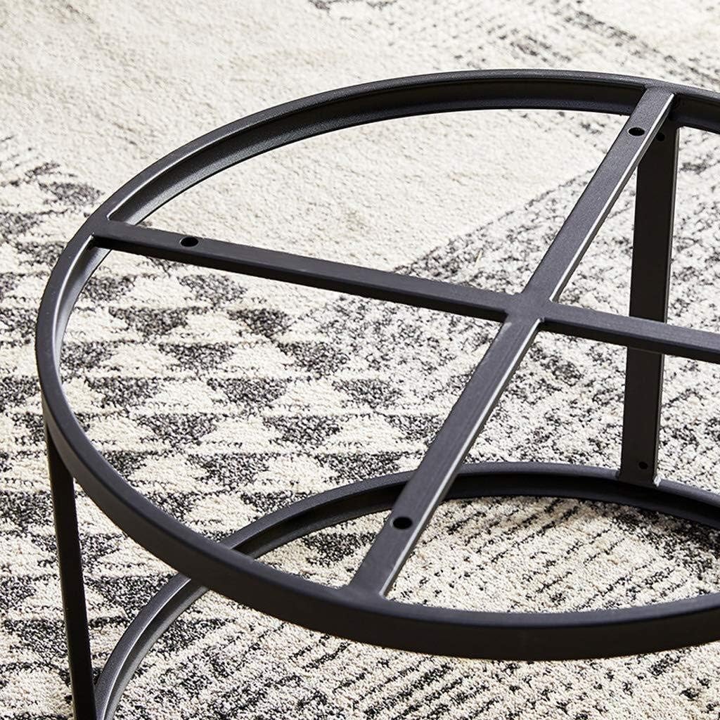 Set of 2 Round Nesting Coffee Table Wood and Metal V23738