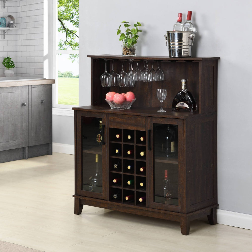 Mahogany Wine Bar Cabinet with Glass Doors M703
