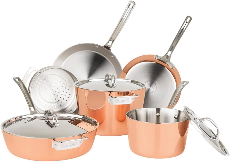 9 Piece Copper Clad Cookware Set H222126