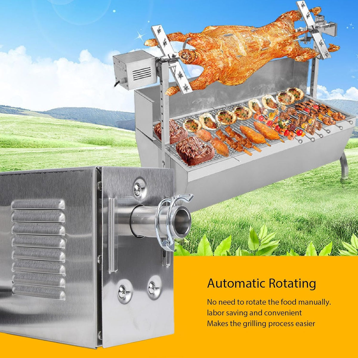 Stainless Steel Electric Grill Rotisserie Motor M257