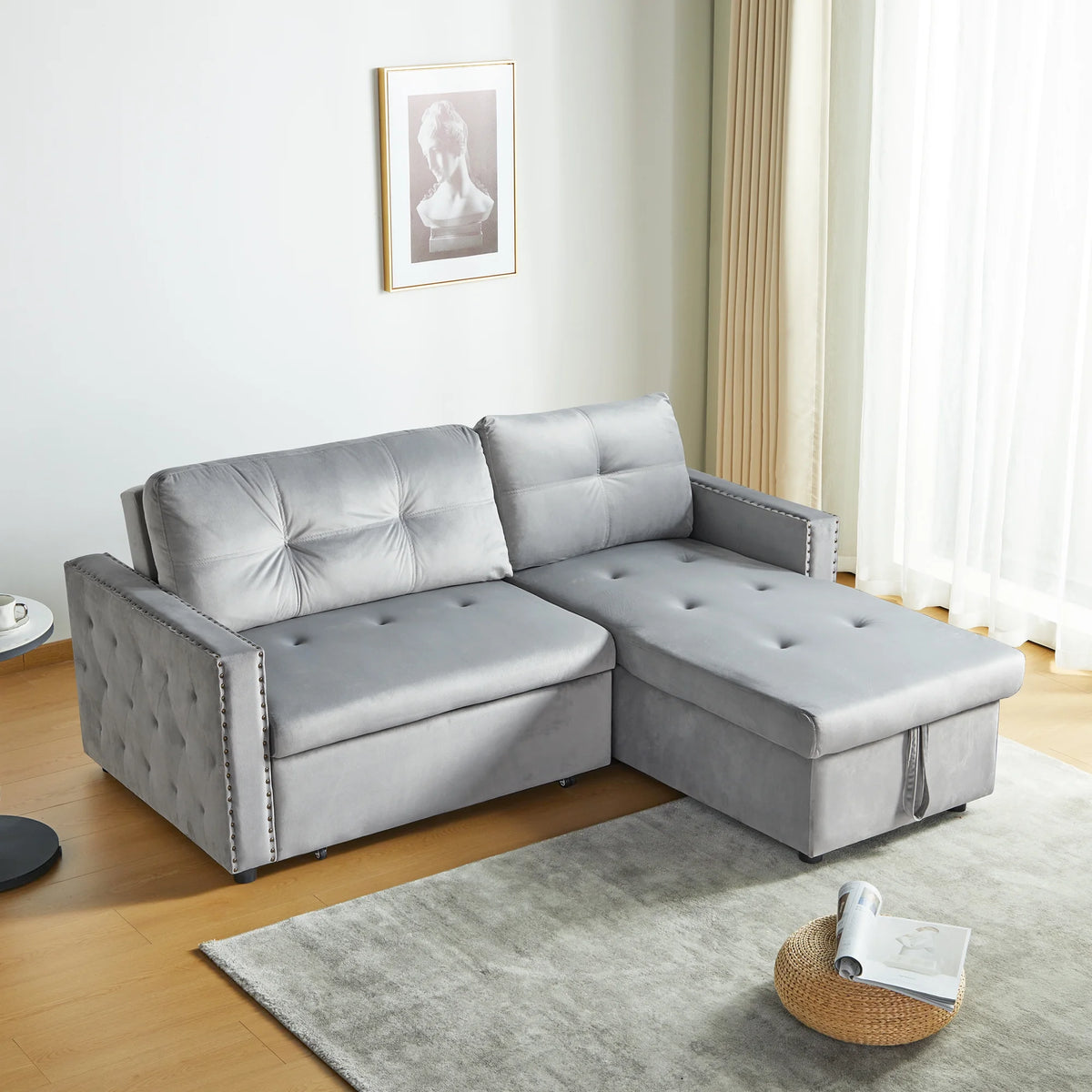 King Size L Shaped Sofa Bed with Storage J8732