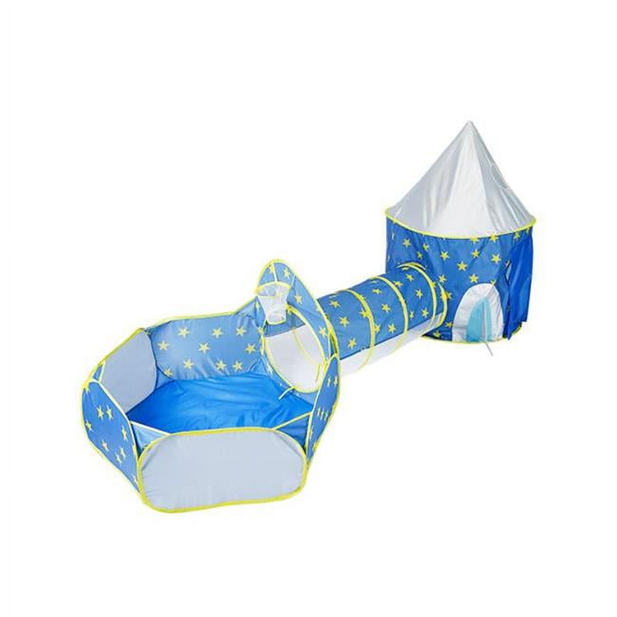 3-in-1 Child Crawl Tunnel Play Tent Ball Pit Set with Storage Bag, Blue Z5984