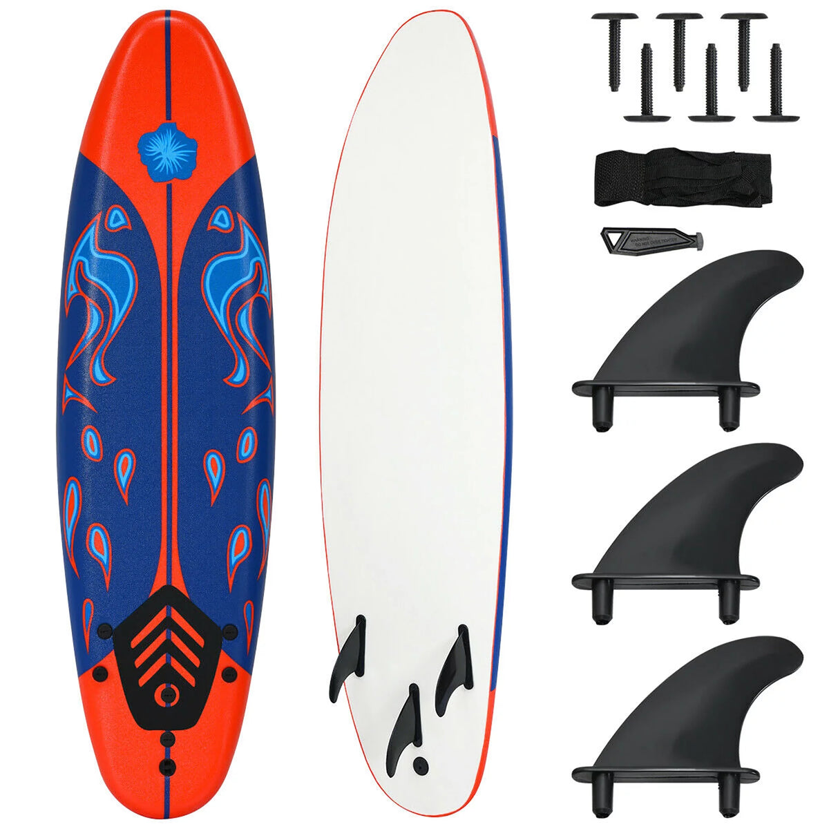 6' Foamie Body Surfing Board with 3 Fins & Leash Q631912