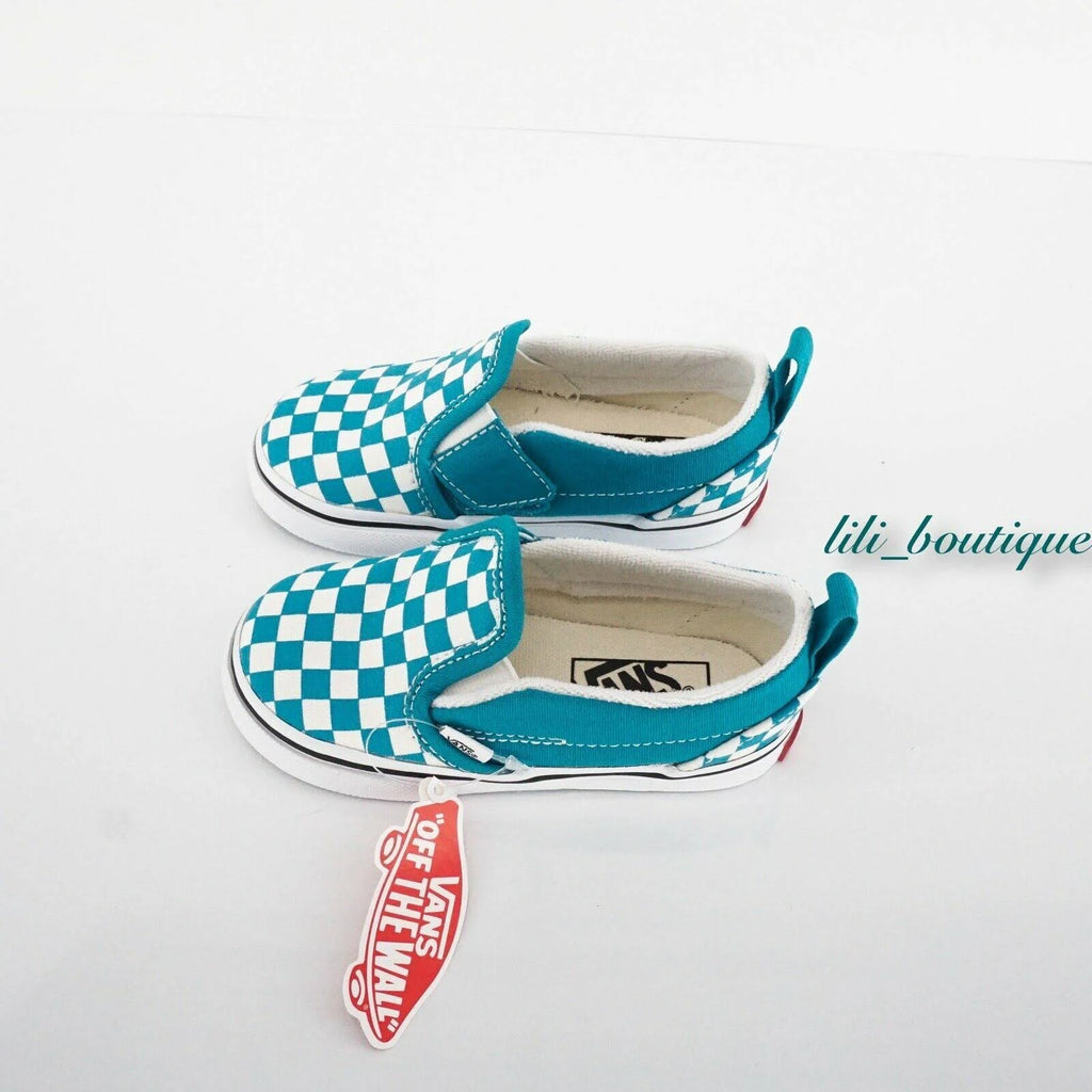 Checkerboard Slip-On V (Caribbean Sea/True White) V4140