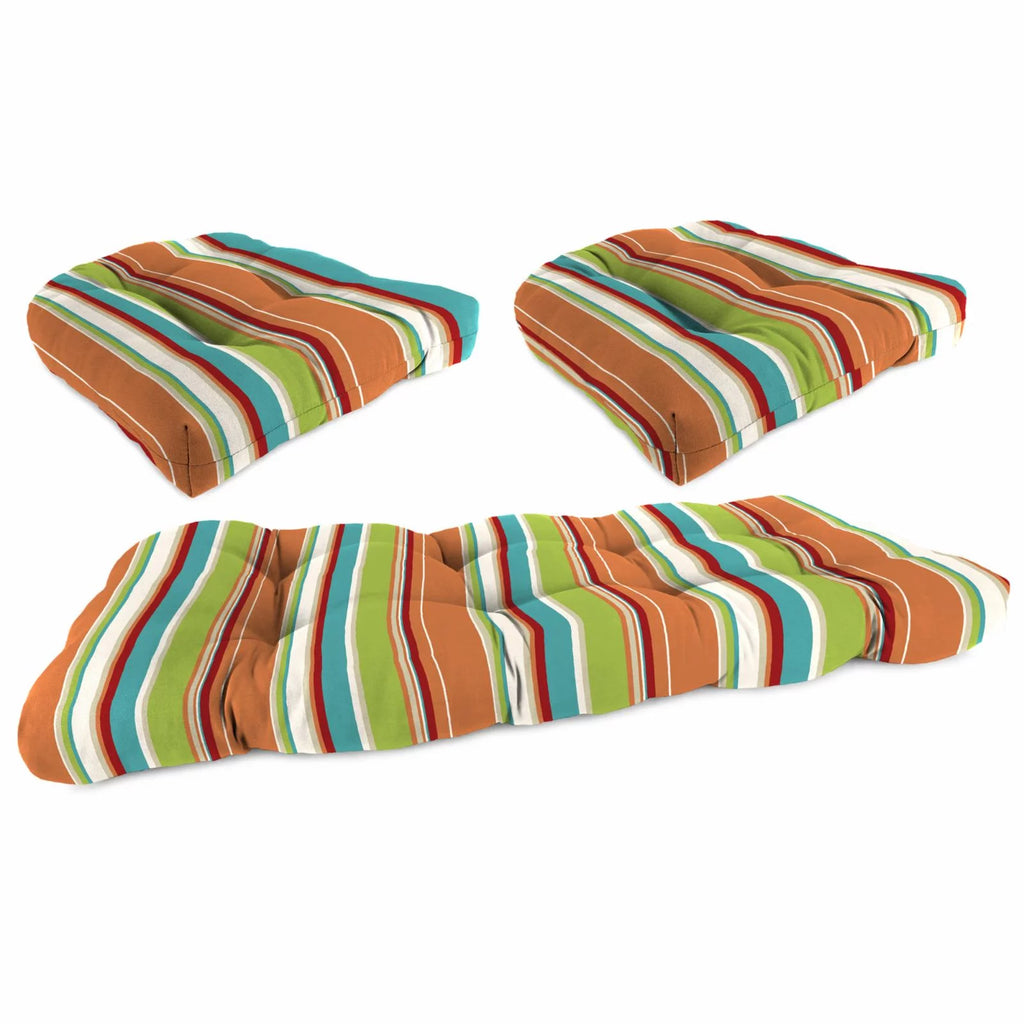 3-Piece Tufted Outdoor Cushion Set with Bench Cushion and 2 Seat Cushions U135