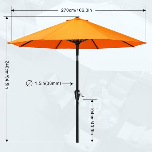 9FT Light Gray Patio Umbrella A904618
