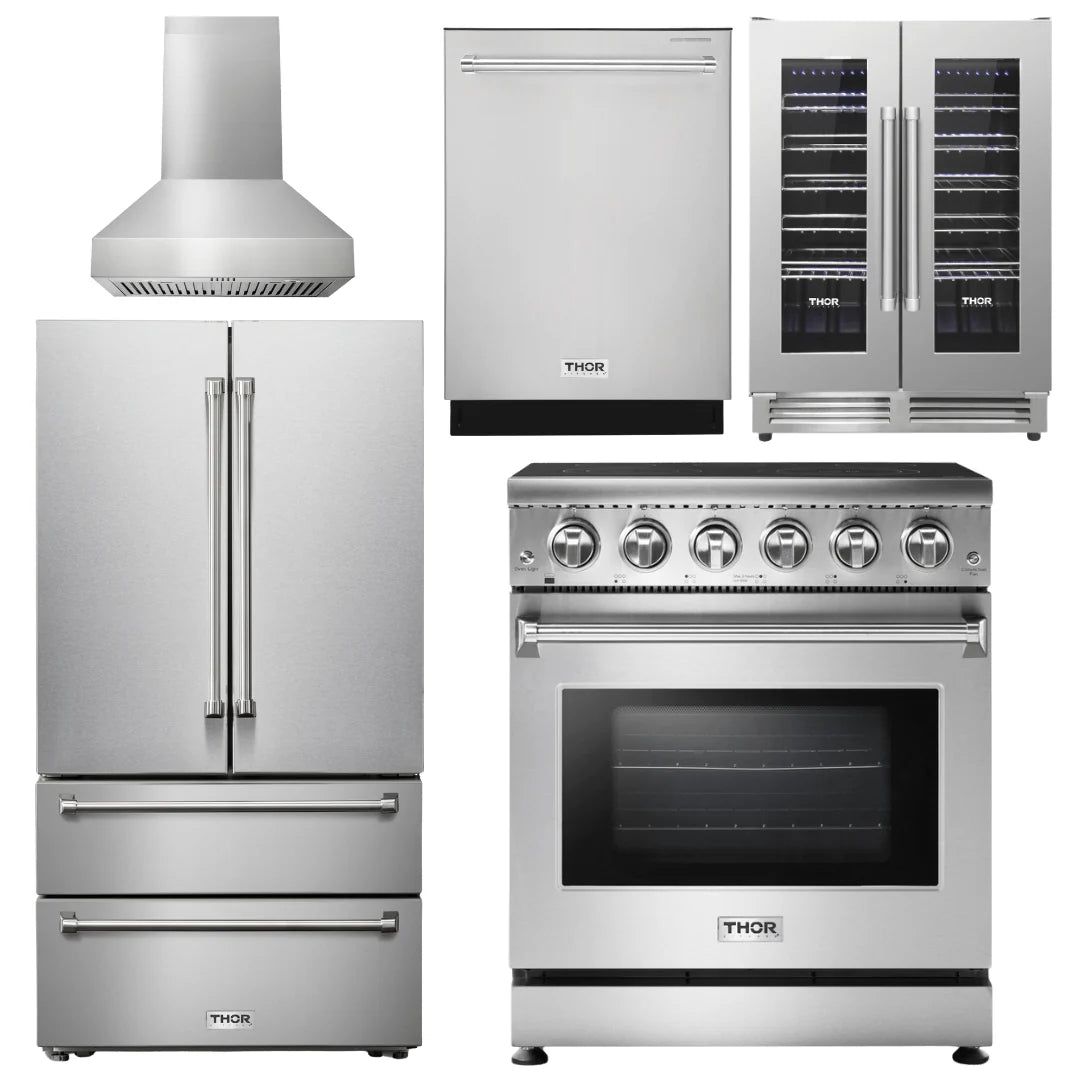 30 Electric Range, Range Hood, Refrigerator, Dishwasher, Wine Cooler R3884