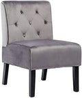 Grey Velvet Accent Chair E23677