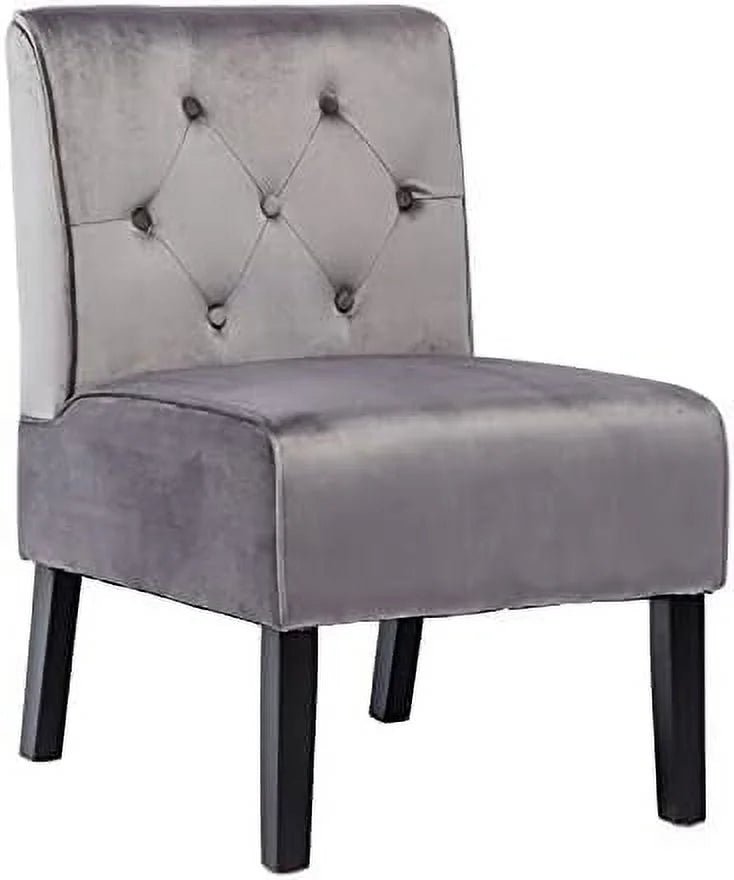 Grey Velvet Accent Chair E23677
