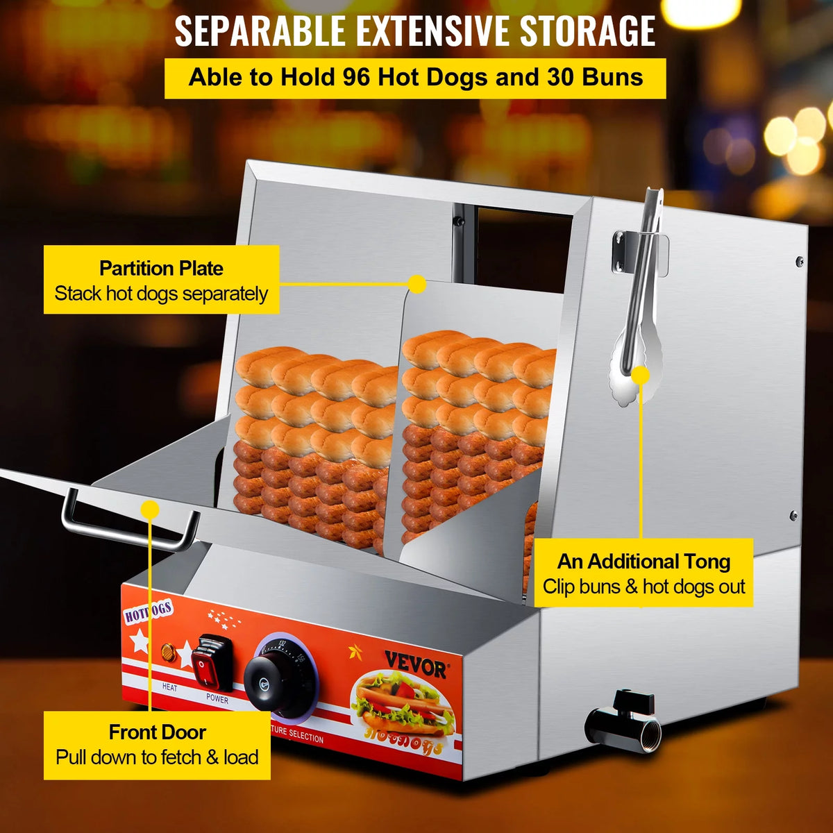 36L Stainless Steel Hot Dog Steamer F891923