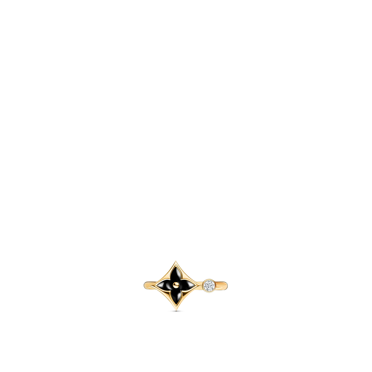 Yellow Gold Onyx Diamonds Ring S95477